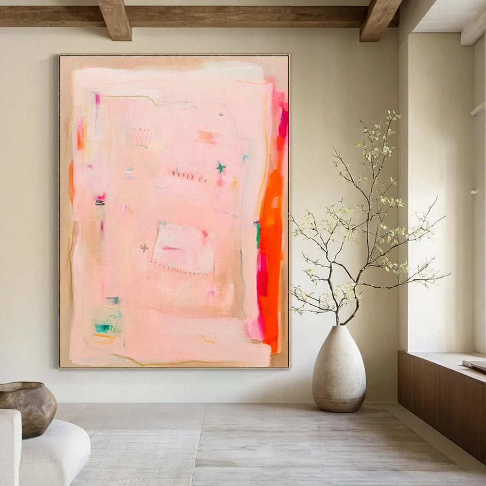 Oversized Custom Hand-Painted Abstract Canvas for Virtual Art Galleries  DLZ0105