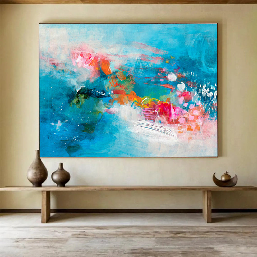Concrete Base Custom Hand-Painted Abstract Art for Urban Galleries and Industrial Interiors
