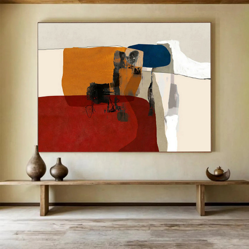 Large-Size Custom Abstract Hand Painting for Quincea帽era Hall DLZ2741