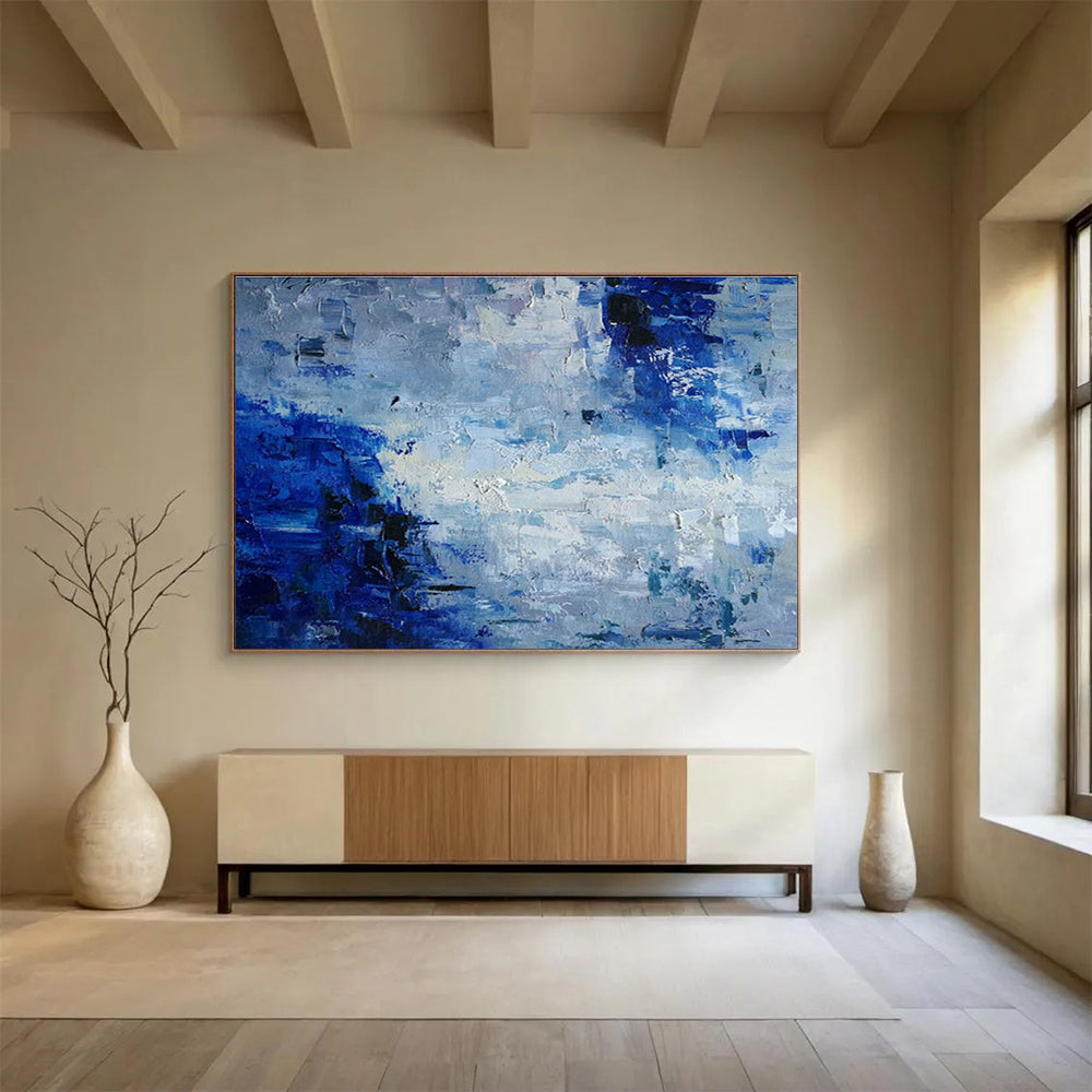 Big Hand-Painted Abstract Artwork, Rustic Earthy Hues for Farmhouse Decor DLZ3235
