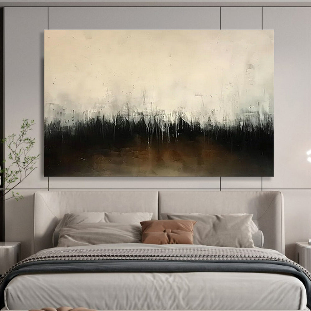Light & Shadow Custom Hand-Painted Abstract Landscape for Dining Areas