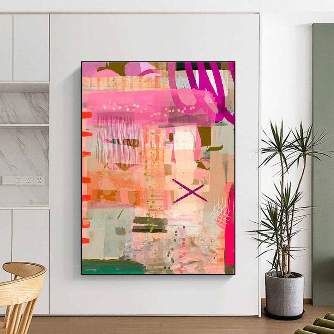 Massive Customizable Hand-Painted Abstract Canvas for Glamping Sites' Common Areas  DLZ0082