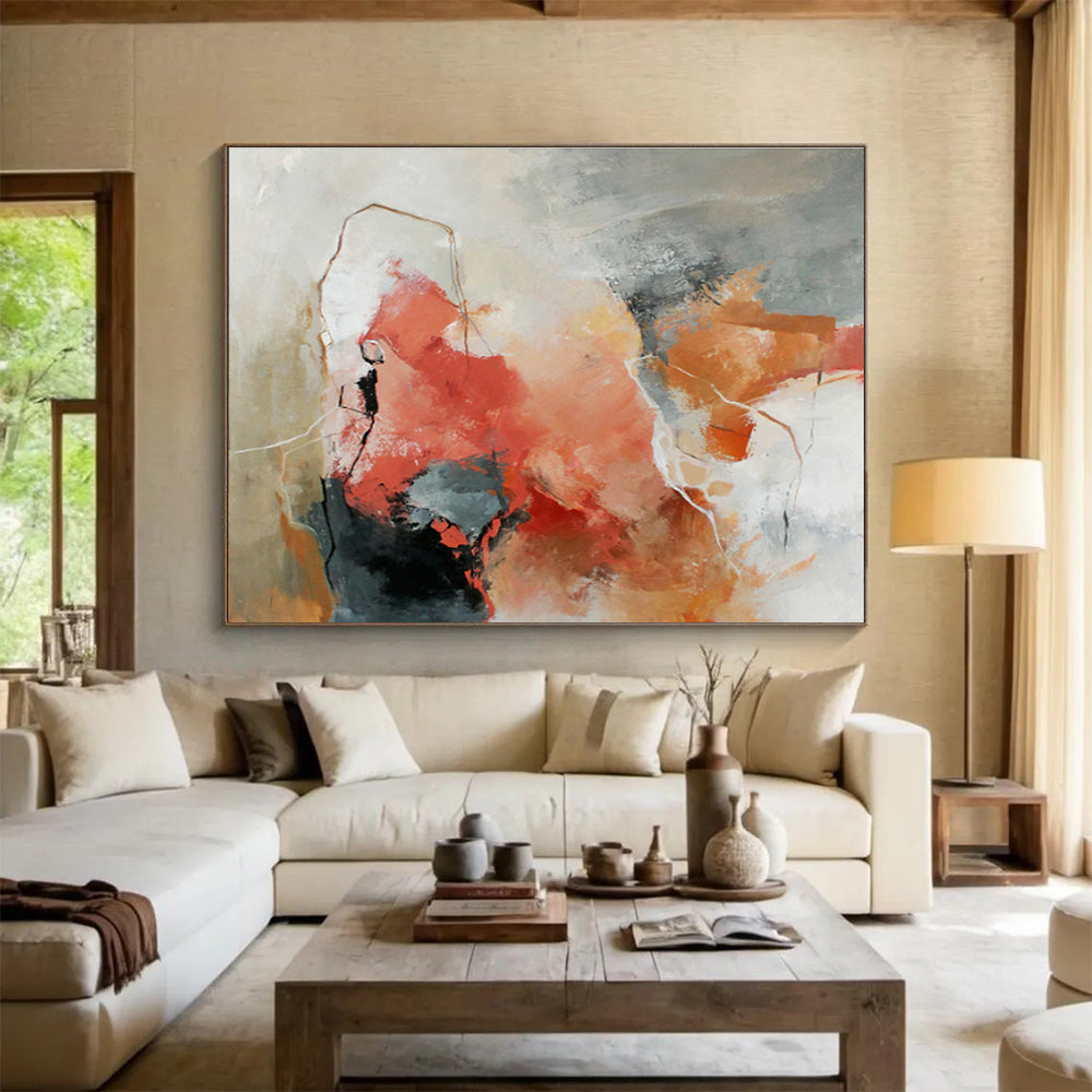 Custom Giant Abstract Hand Painting for Virtual Real Estate Showroom DLZ2899