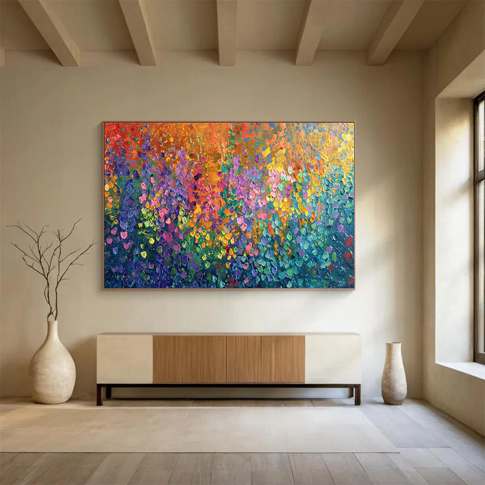 Large-Size Custom Abstract Hand Painting for Urban Rooftop Beekeeping Honey Extraction Facility DLZ3086