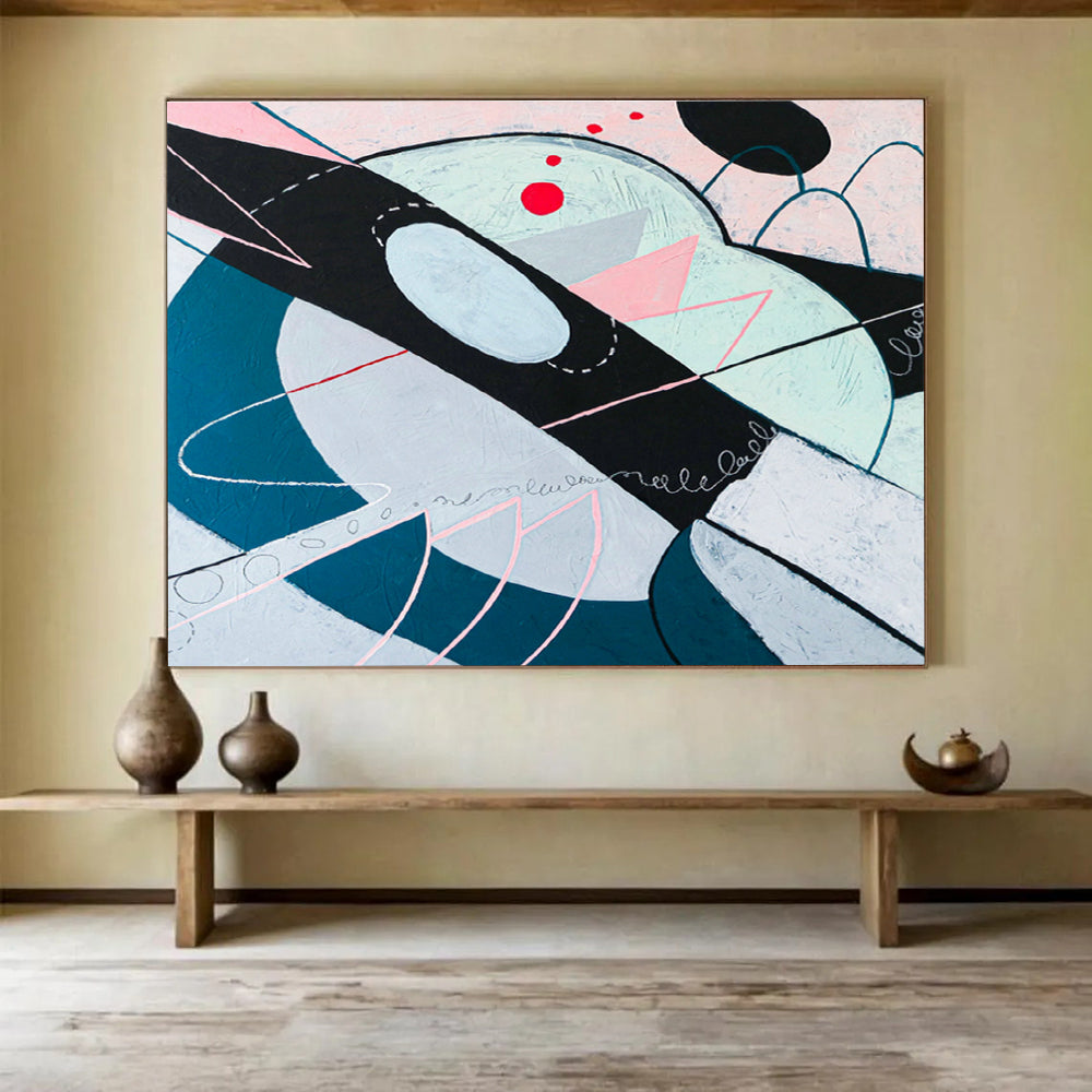 Large Custom Abstract Hand-Painted Art for Arctic Icebreaker Ship Crew Mess DLZ2933