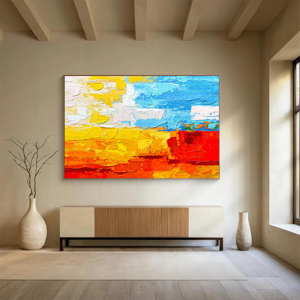 Custom-Made Space Debris Removal Satellite Assembly Line Large Abstract Hand Painting DLZ2654