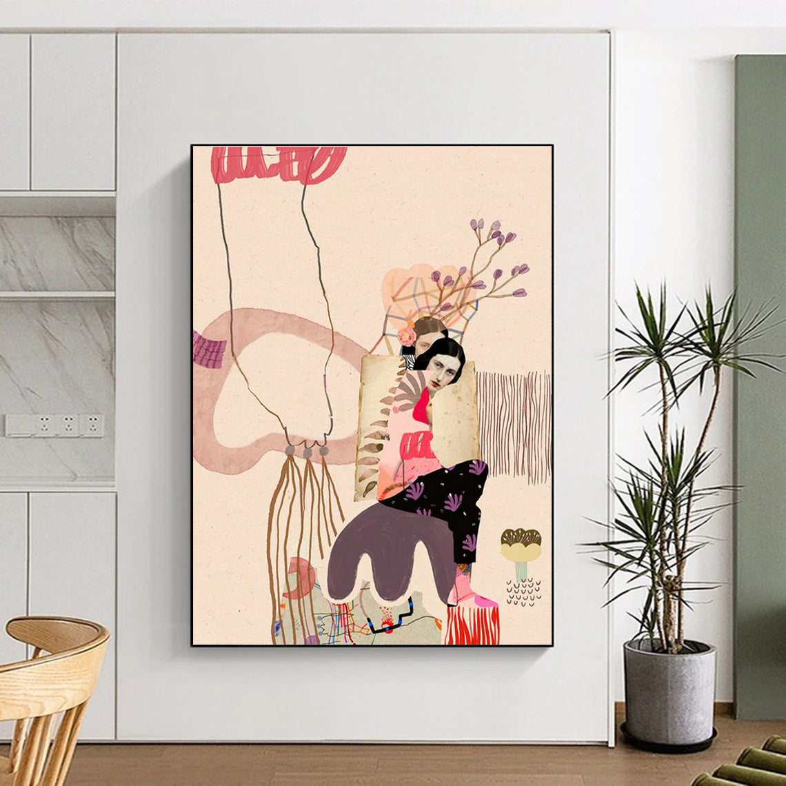 Grand Custom Hand-Painted Abstract Artwork - Exquisite Addition to Banquet Halls  DLZ0153