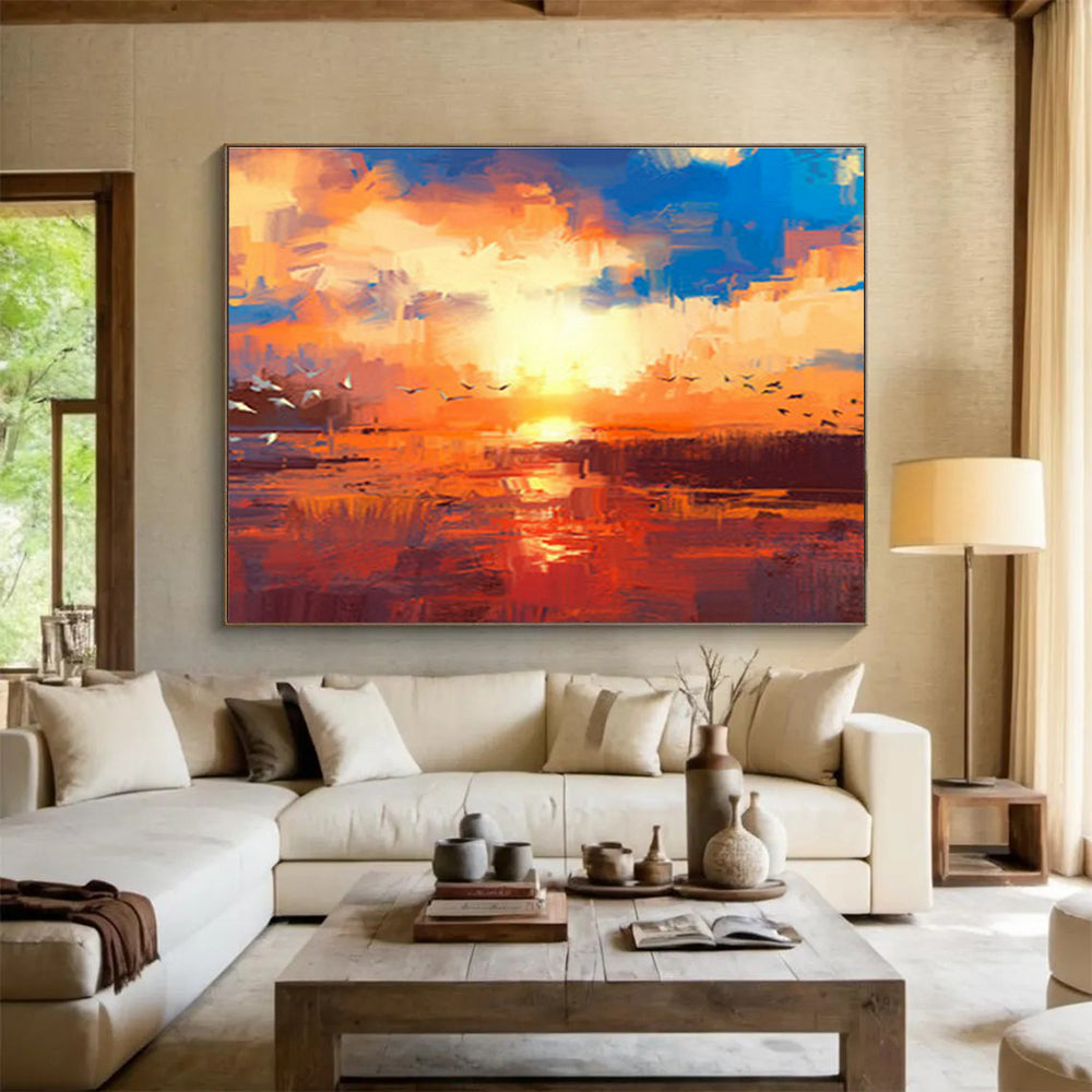 Custom-Made Giant Abstract Hand Painting for Cosmetic Surgery Clinic DLZ2771
