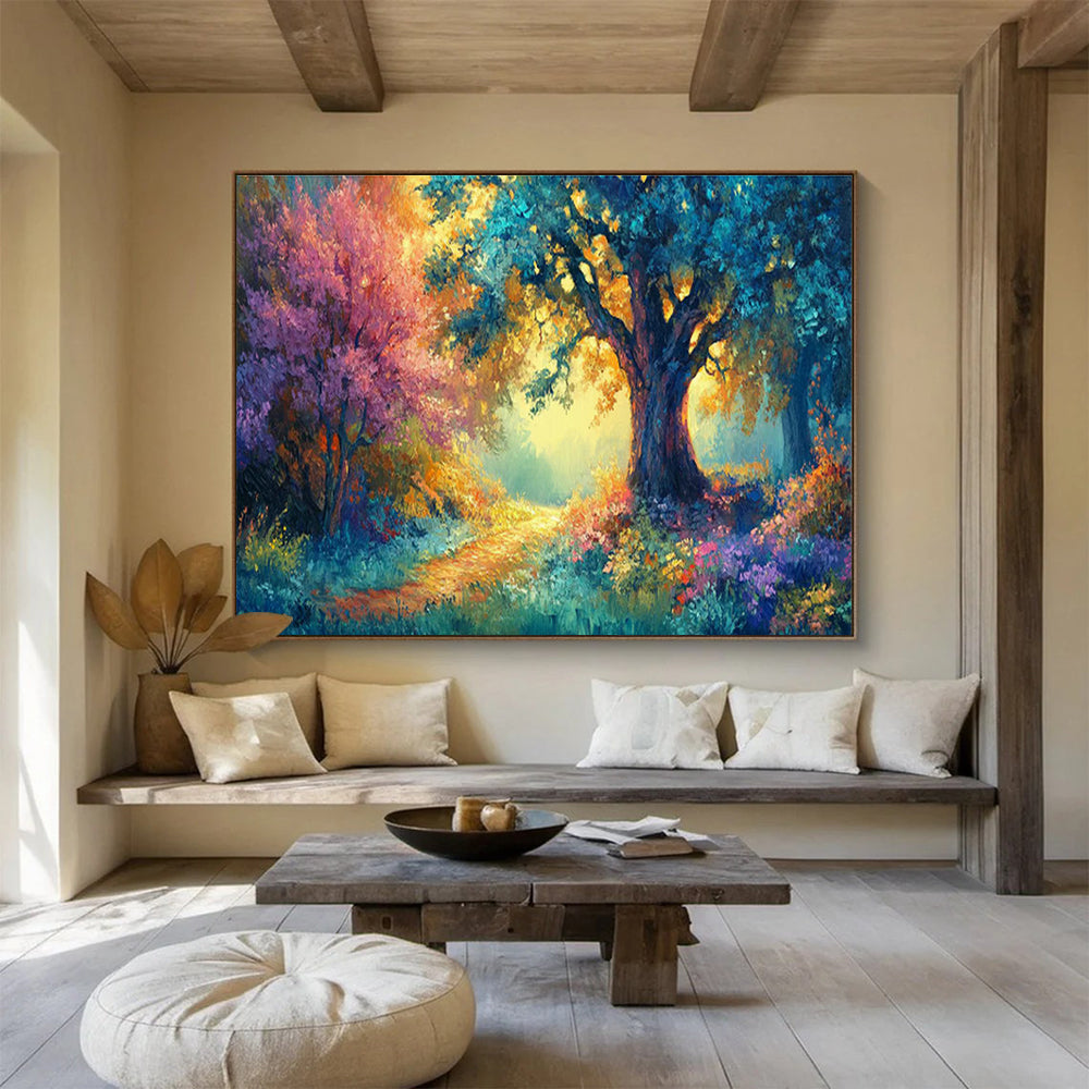 Customized Large-Scale Abstract Hand Painting for Urban Pollinator Pathway Creation Center DLZ3081