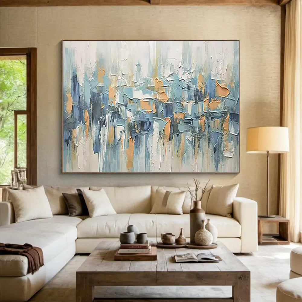Large Custom Abstract Hand-Painted Art for Underwater Archaeological Artifact Transportation and Storage Facility DLZ3069
