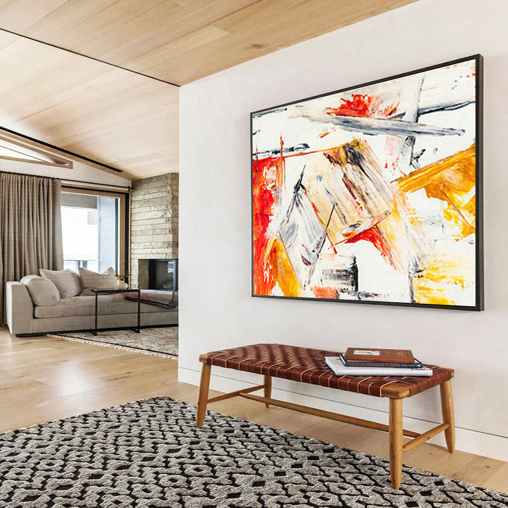 Oversized Custom Hand-Painted Abstract Art for Psychiatric Hospital Day Room DLZ2784
