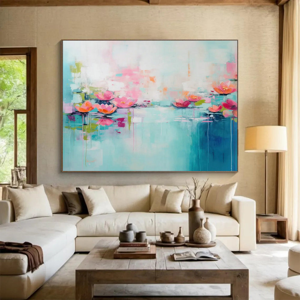 Customized Large Abstract Hand Painting for Online Education Platform Development Office DLZ2877