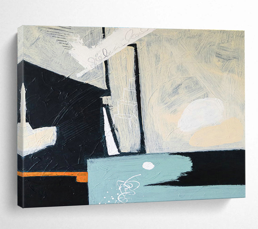 Custom-Made Giant Abstract Hand Painting for Floating Solar Farm Operations Hub DLZ2930