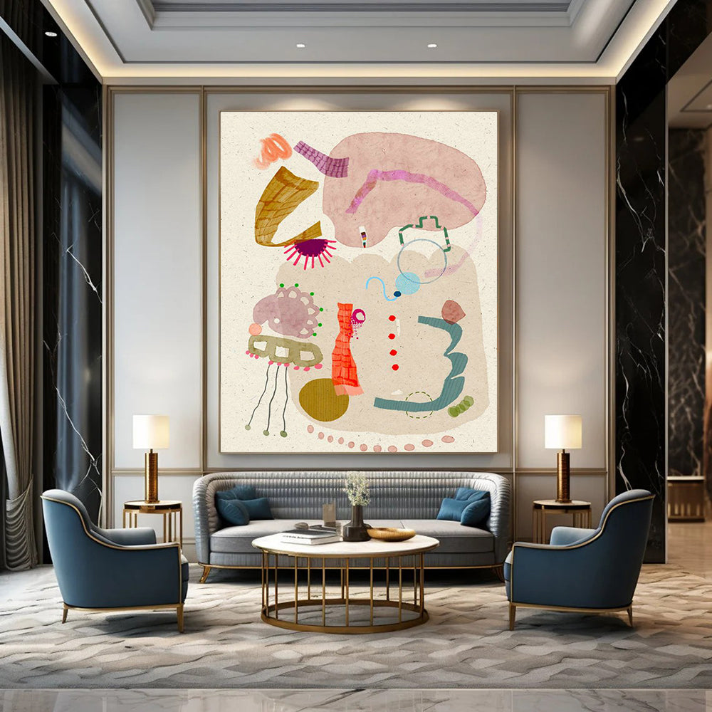 Large-Scale Custom Hand-Painted Abstract Painting - The Ideal Choice for B&Bs' Distinctive Decoration  DLZ0135
