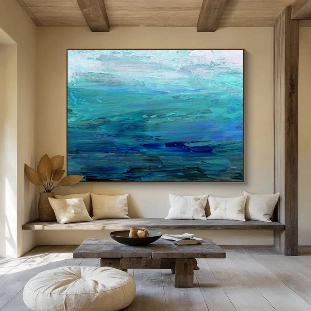 Oversized Custom Hand-Painted Abstract Art for Medical Transcription Service Office DLZ2776