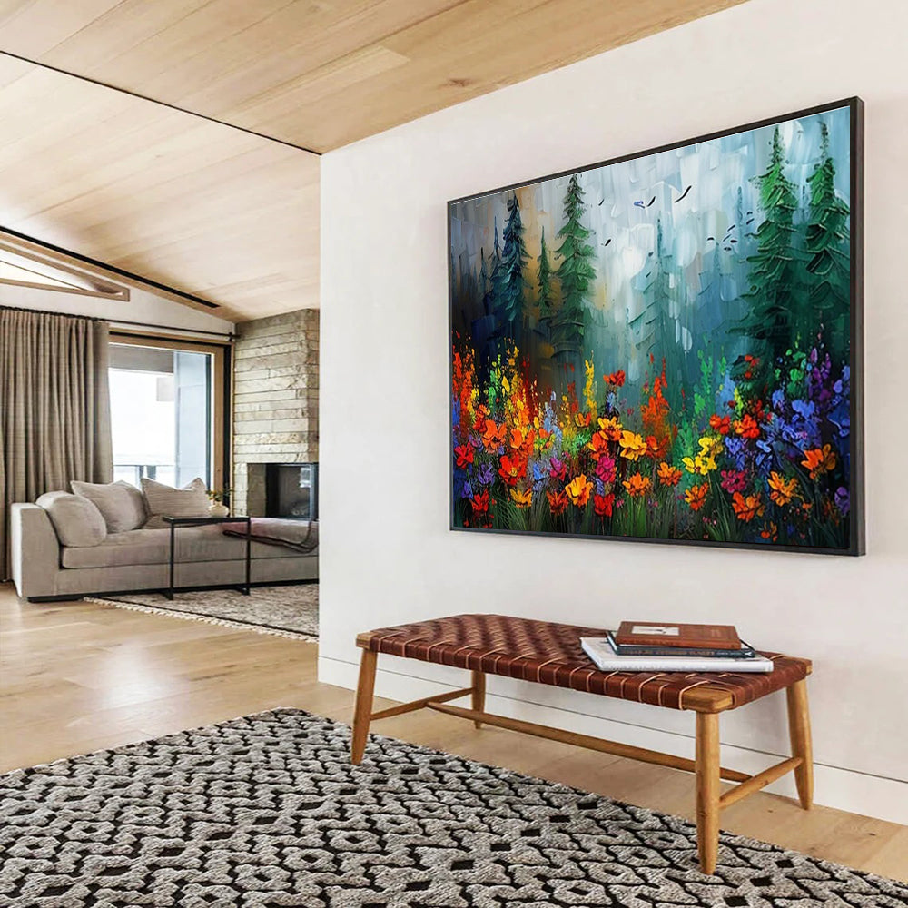 Big Hand-Painted Abstract Wall Art, Geometric Patterns for Office Spaces DLZ3223