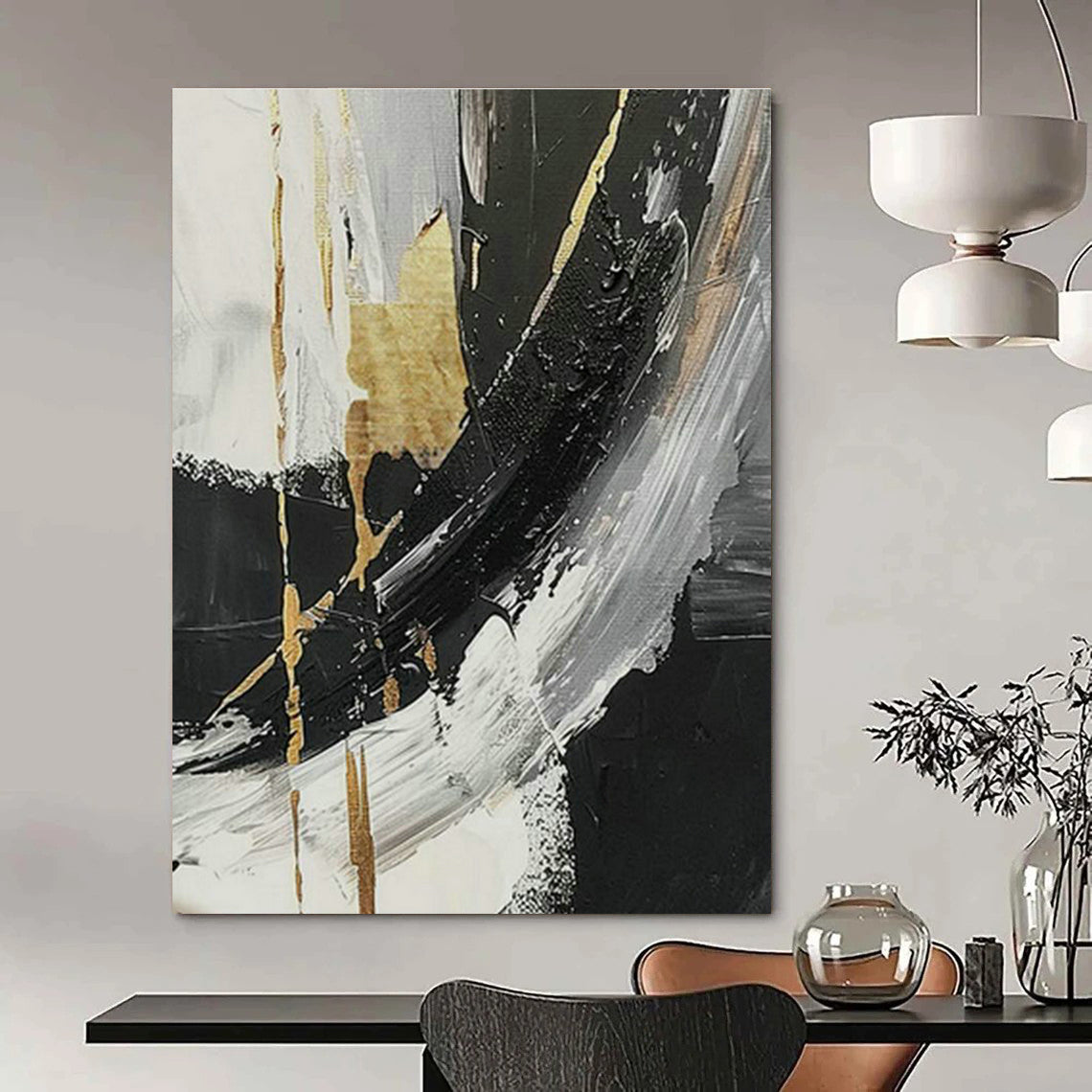 Light Up Hotel Lobbies with Large-Scale Custom Hand-Painted Abstract Paintings  DLZ0122
