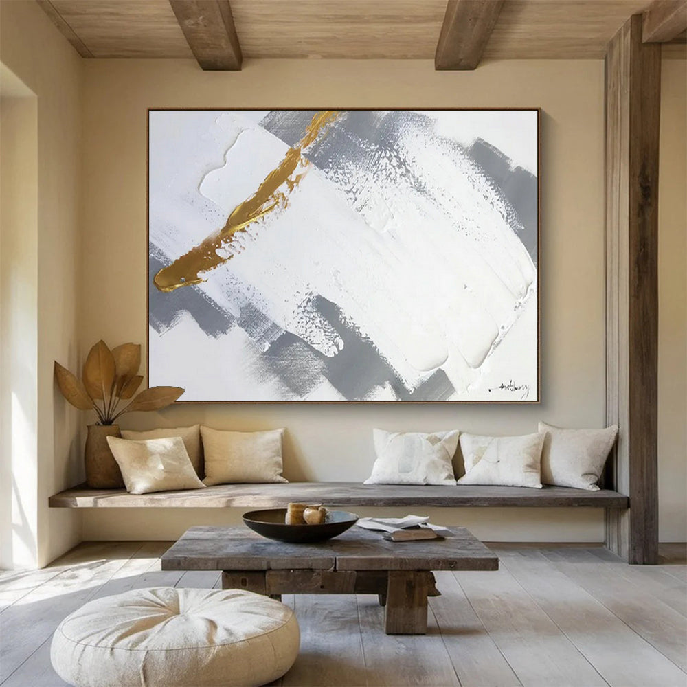 Customized Large-Scale Abstract Hand Painting for Art Gallery DLZ2701