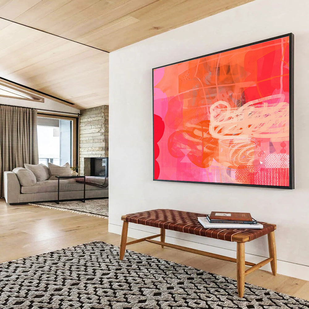 Micro-Ceramic Bead Custom Hand-Painted Abstract for Luxury Hotel Lobbies