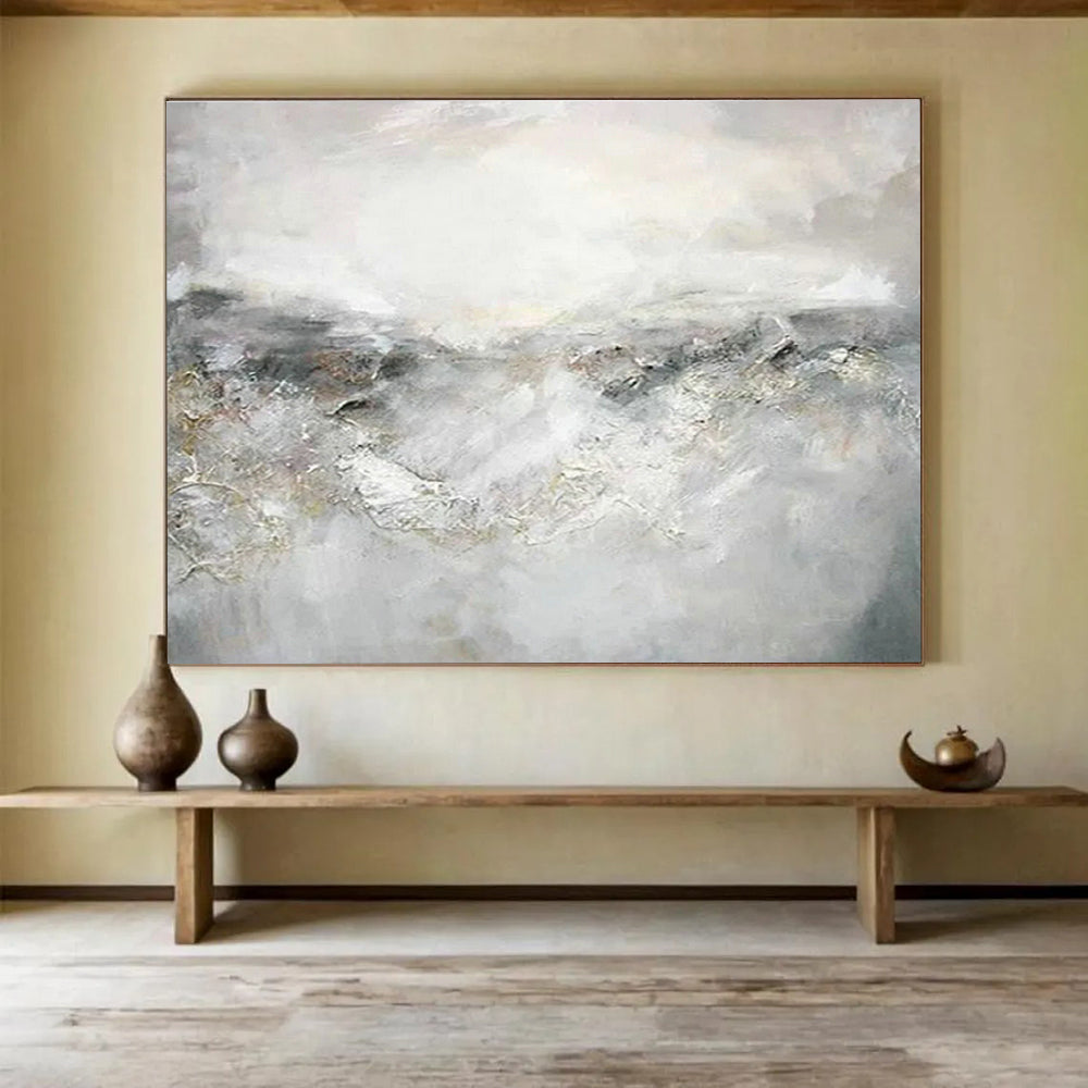 Customized Large Abstract Hand Painting for Hydroelectric Dam Monitoring Station DLZ2825