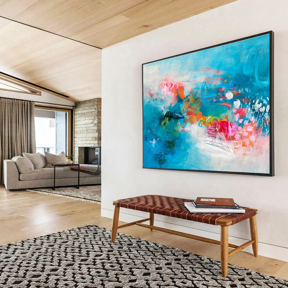 Concrete Base Custom Hand-Painted Abstract Art for Urban Galleries and Industrial Interiors