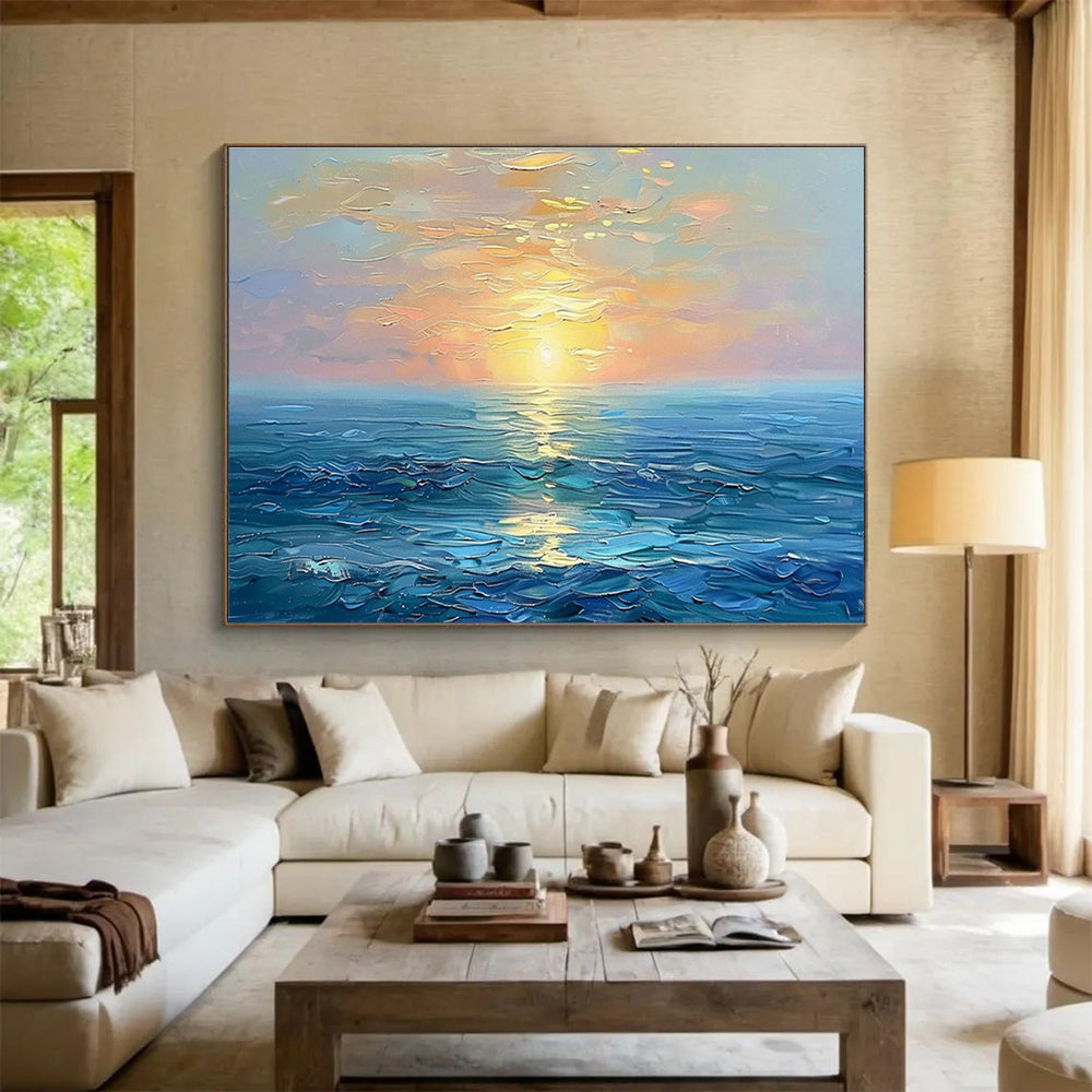 Customized Large Abstract Hand Painting for Underwater Noise Barrier Design and Testing Facility DLZ3151