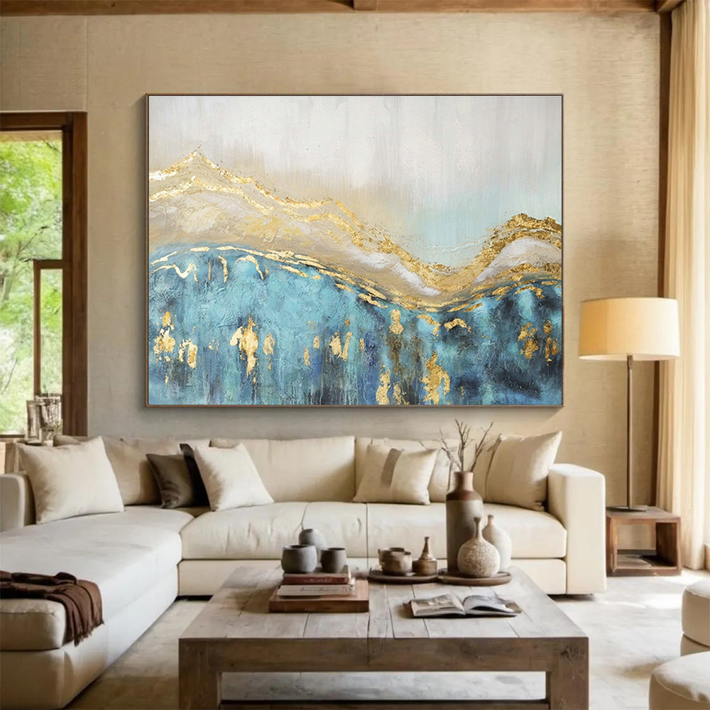 Oversized Custom Abstract Hand Painting for Arctic Tundra Permafrost Thaw Modeling and Prediction Institute DLZ3117