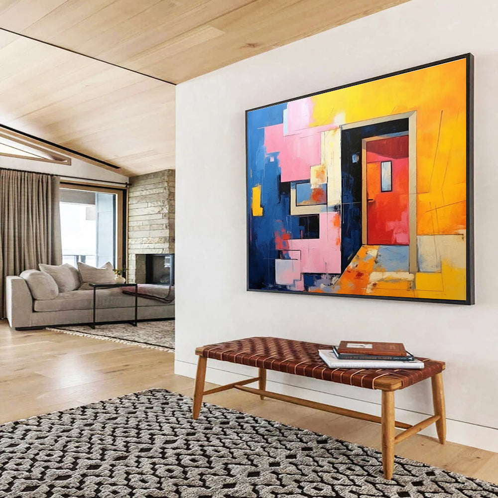 Oversized Custom Hand-Painted Abstract Art for Antarctic Marine Phytoplankton Research Station DLZ3026