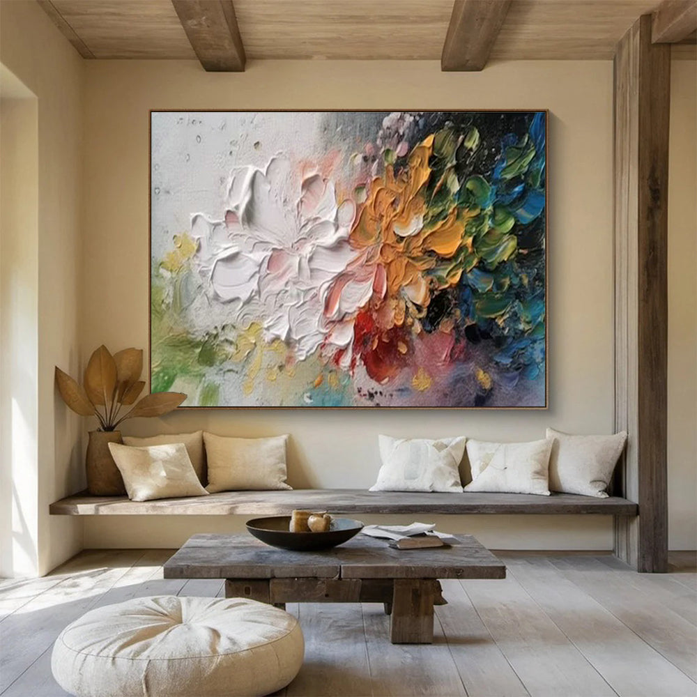 Oversized Custom Hand-Painted Abstract Art for Antarctic Marine Mammal Population Modeling Lab DLZ3084