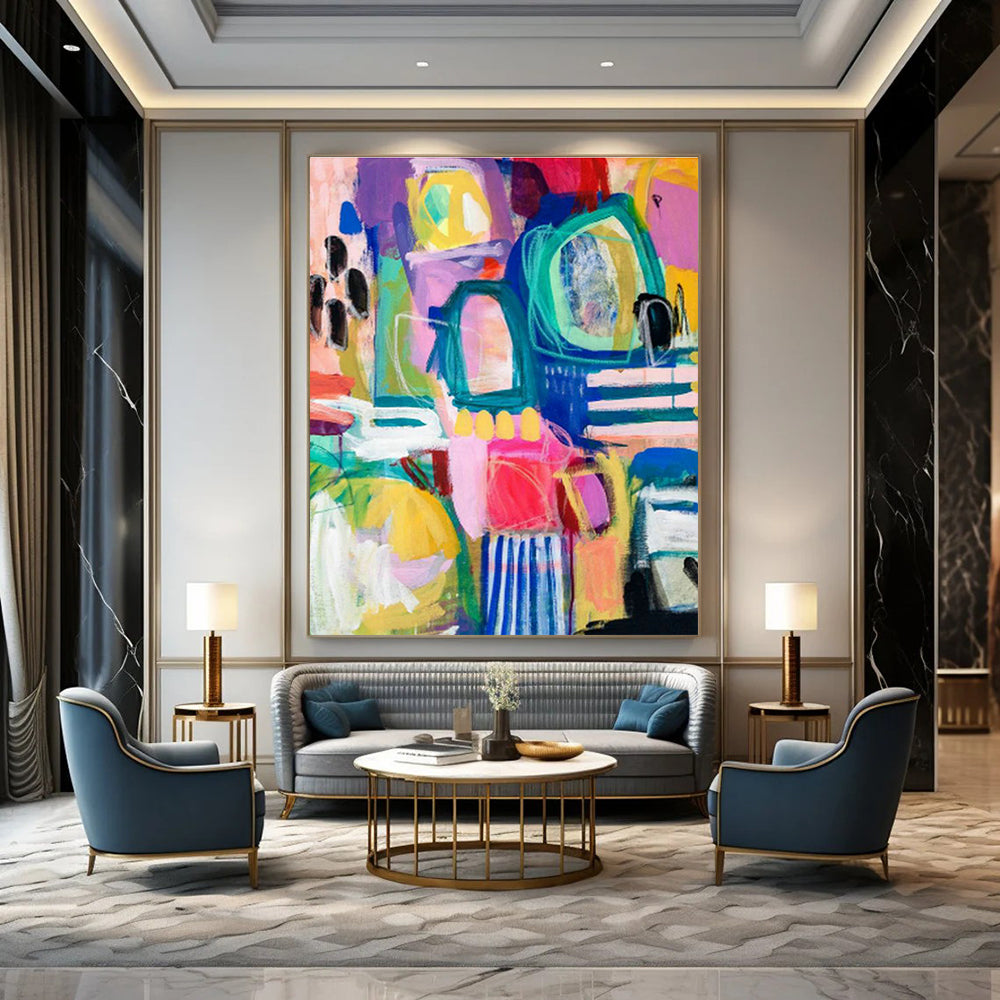 Colossal Custom Hand-Painted Abstract Art for Mobile Art Studios  DLZ0077