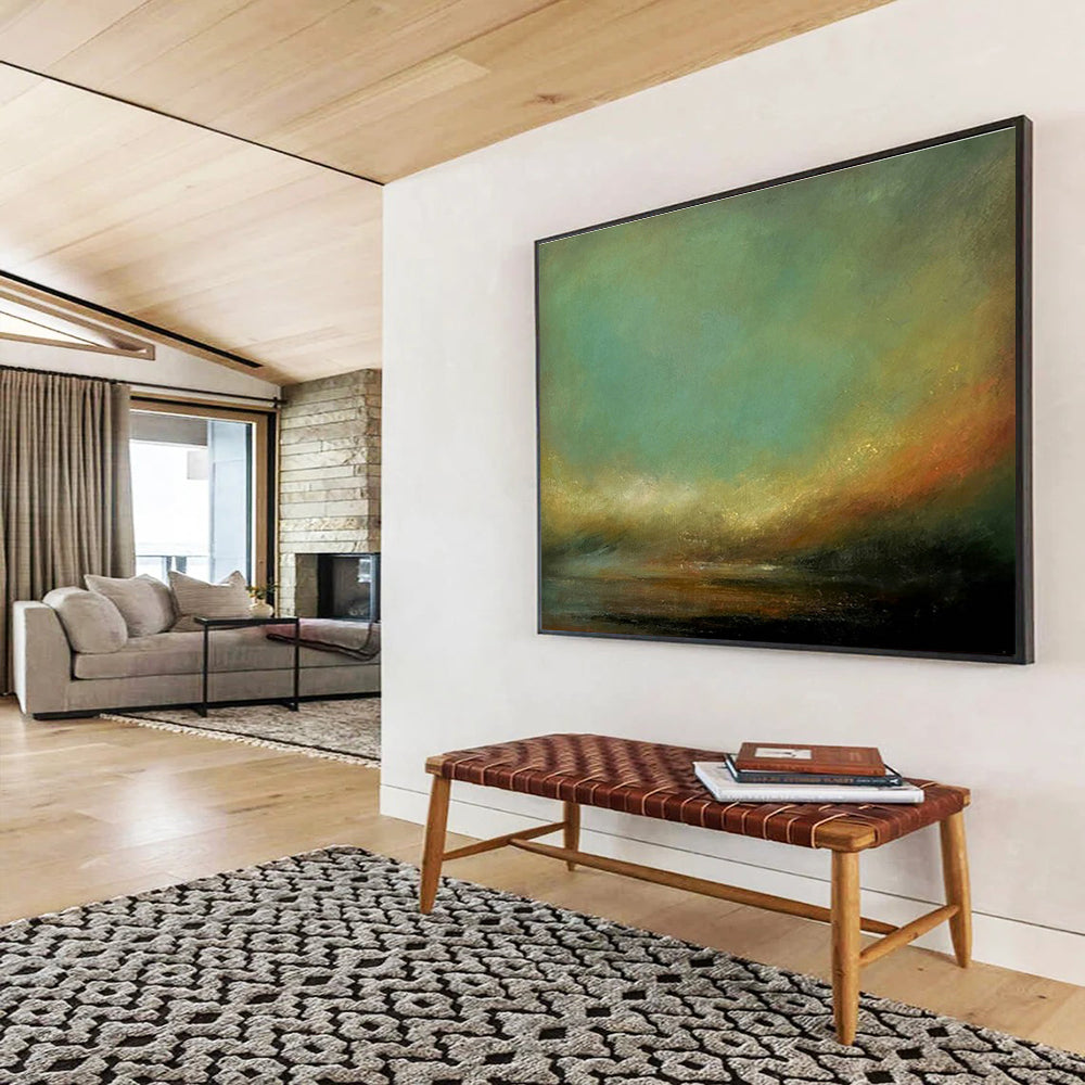 Oversized Custom Abstract Hand Painting for Arctic Freshwater River Sediment Transport and Deposition Research Station DLZ3162