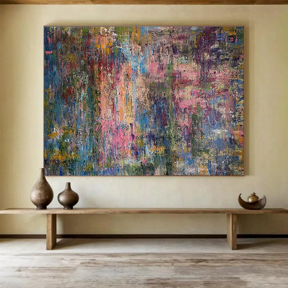 Custom Giant Abstract Hand Painting for Vertical Urban Farming Smart Irrigation System Development Lab DLZ3099
