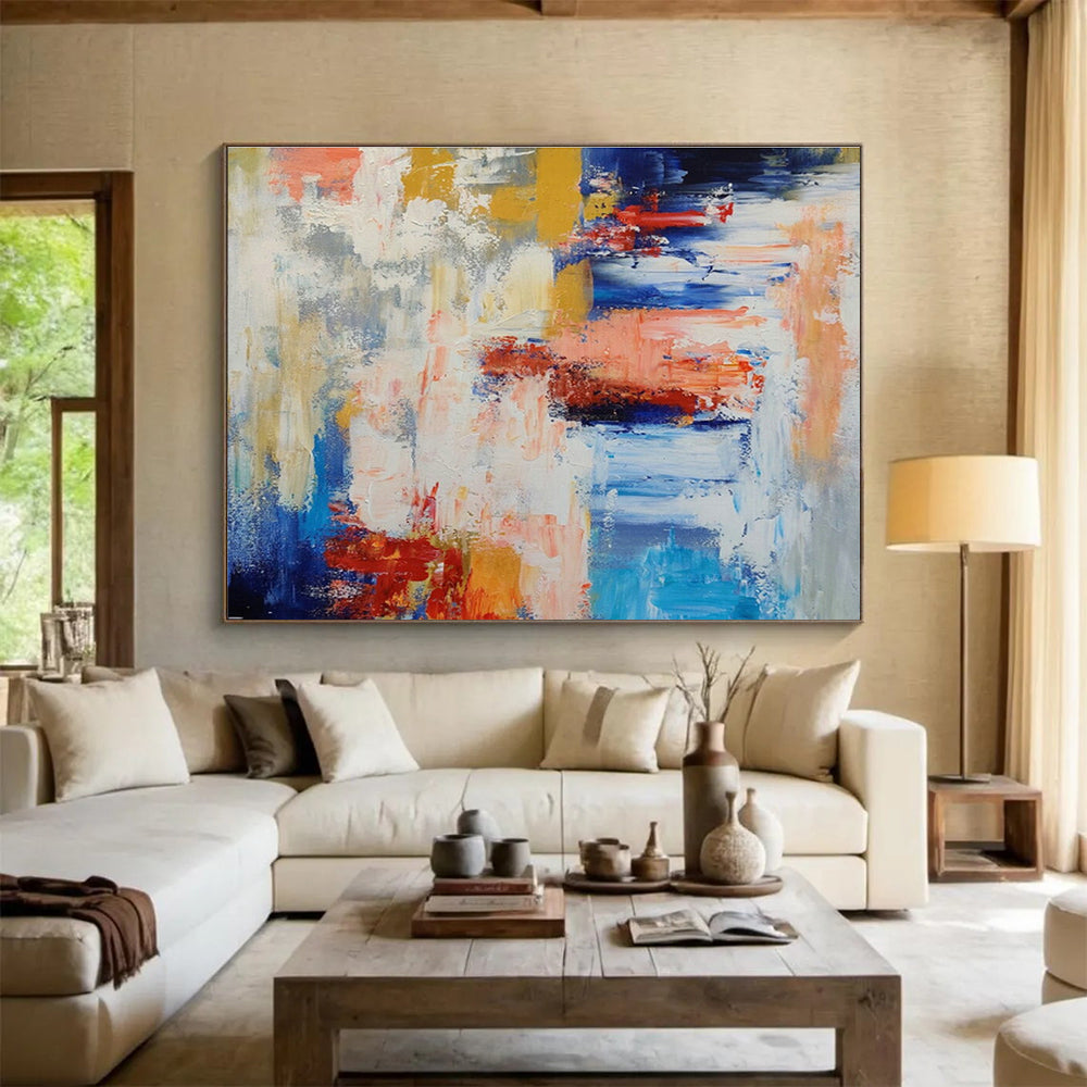 Oversized Custom Abstract Hand Painting for Arctic Sea Ice Drilling and Sampling Station DLZ3030