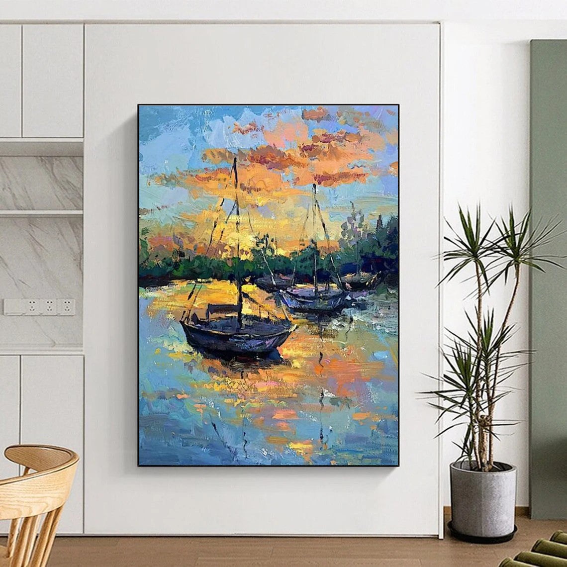 Massive Custom Hand-Painted Abstract Canvas - Artistic Beauty for Orchid Shows  DLZ0294