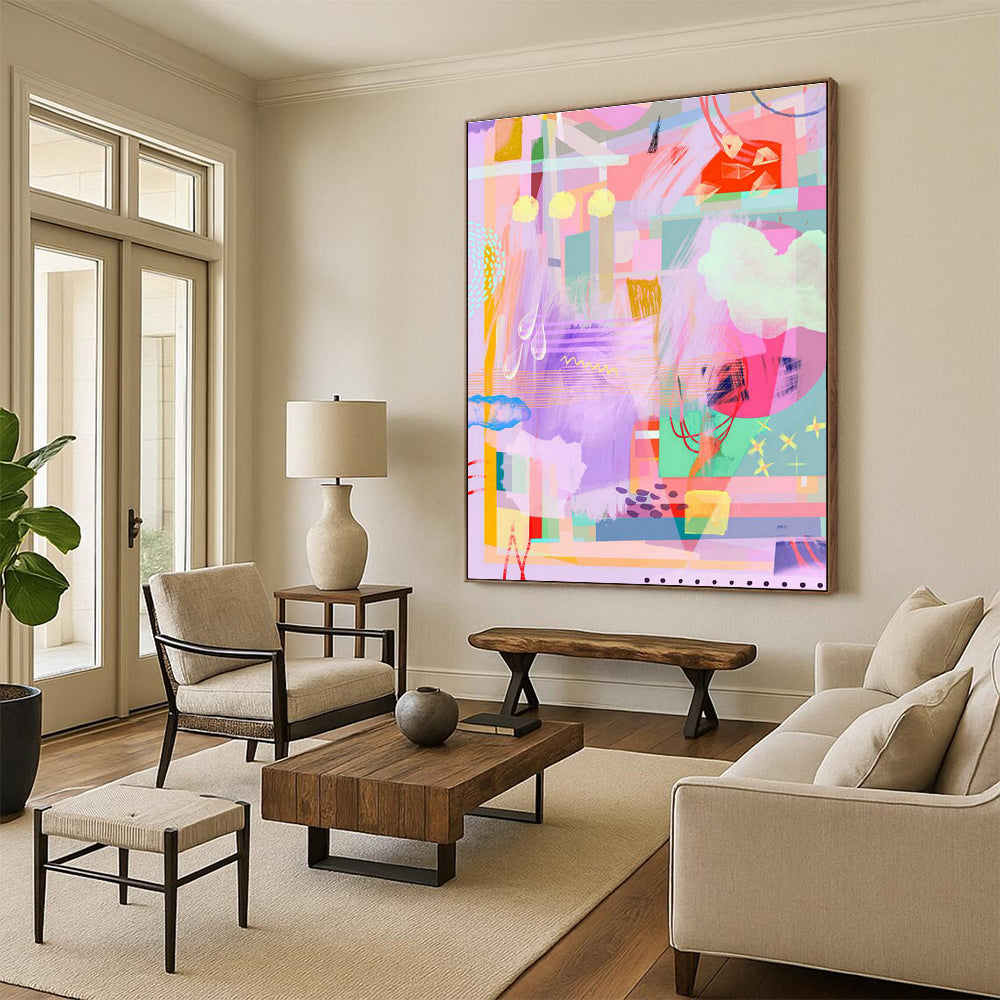 Vast Custom Hand-Painted Abstract Painting - Inviting Aura for Bookstores  DLZ0168