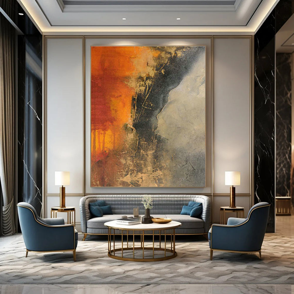 Oversized Custom Hand-Painted Abstract Canvas for Model Ship Building Clubs  DLZ0025