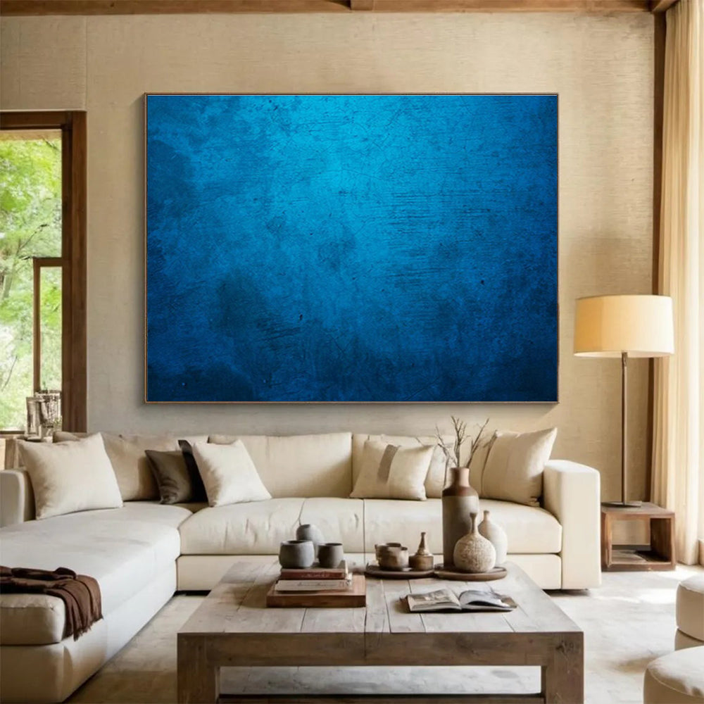 Custom-Made Giant Abstract Hand Painting for Deep-Sea Mineral Exploration Vessel Crew Mess DLZ3000