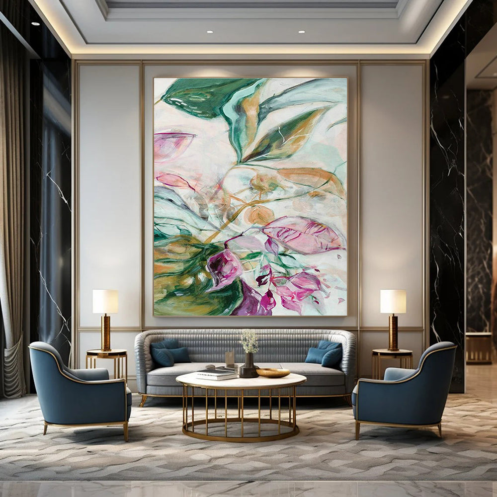 Large-Scale Customizable Hand-Painted Abstract Painting - Dynamic Art Decoration for Arcades  DLZ0142