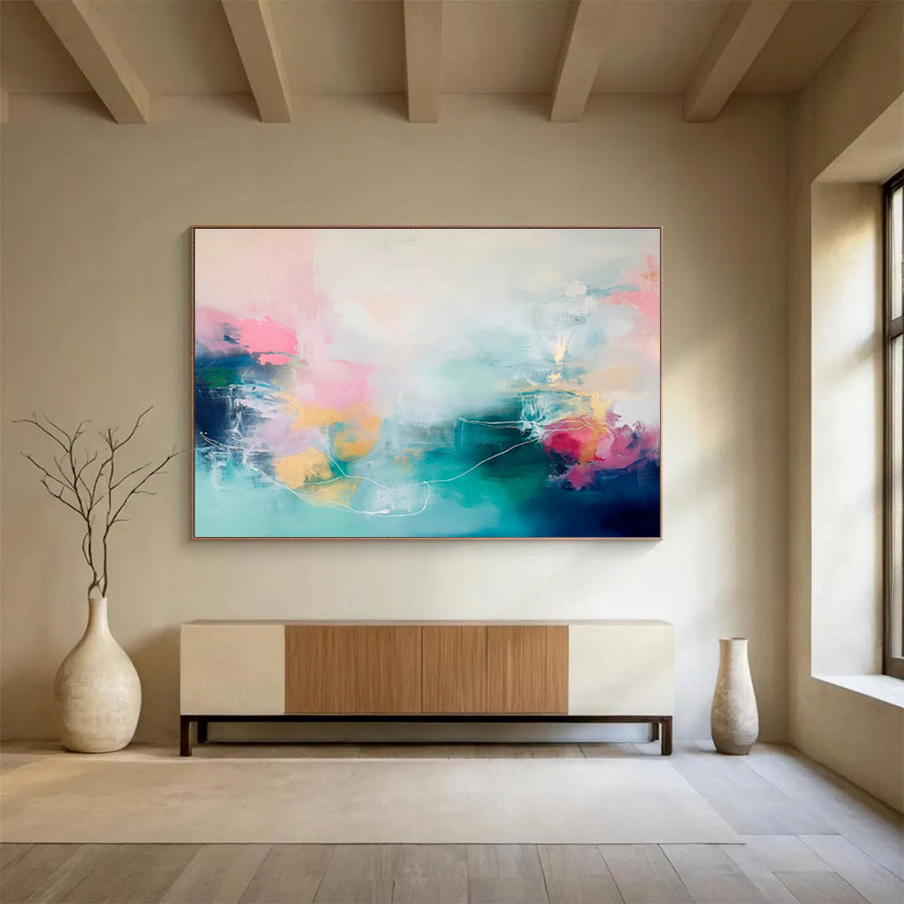 Large Custom Abstract Hand-Painted Art for Biotechnology Gene Editing Lab DLZ2856