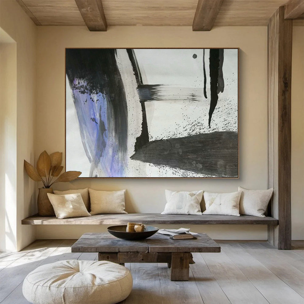 Handmade Large Abstract Painting, Metallic Accents for Glamorous Interiors DLZ3236