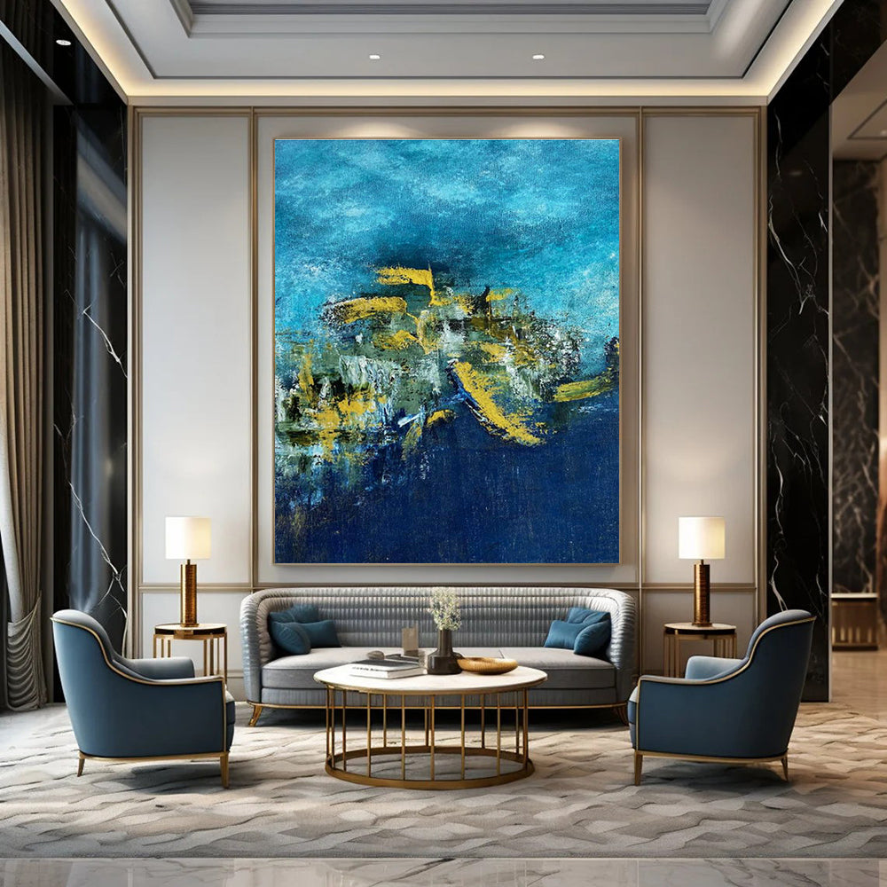 Oversized Custom Hand-Painted Abstract Wall Art for Virtual Reality Arcade Centers  DLZ0062