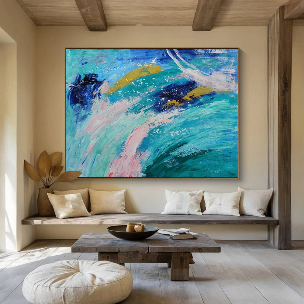Oversized Custom Abstract Hand Painting for Deep-Sea Coral Nursery Expansion Project Office DLZ3038