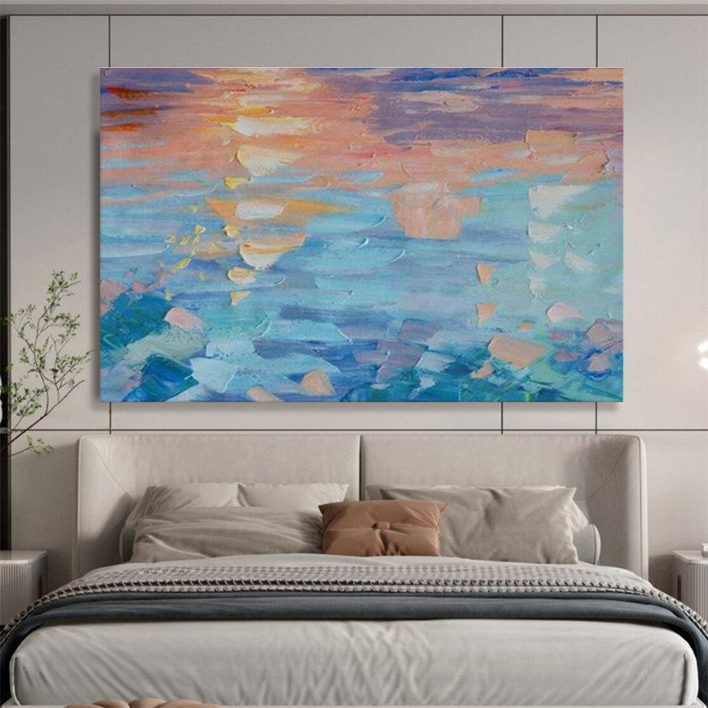 Oversized Custom Abstract Hand Painting for Arctic Freshwater Wetland Restoration Project Office DLZ3046