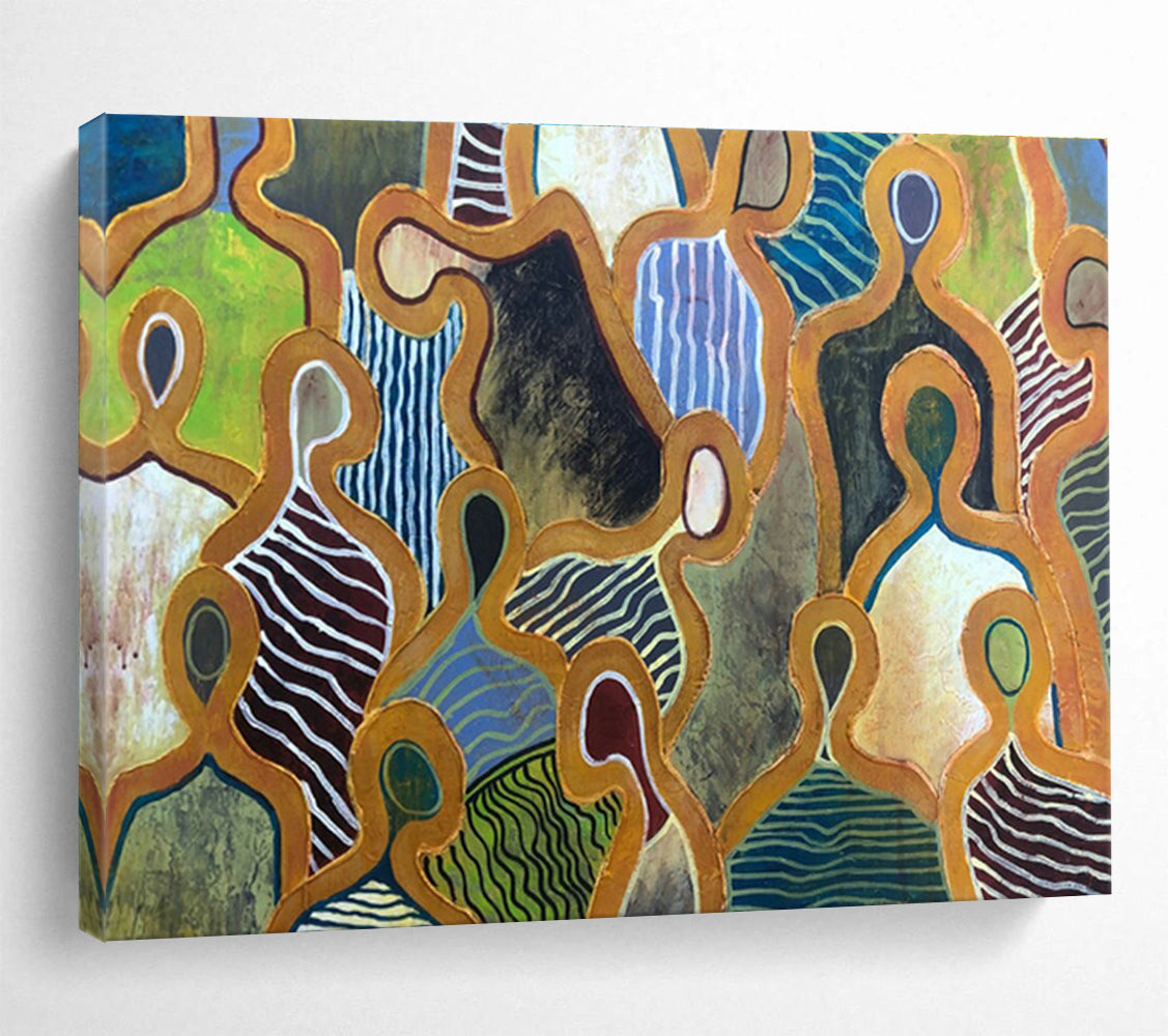 Tailored High-Speed Hyperloop Station Giant Abstract Hand Painting DLZ2573