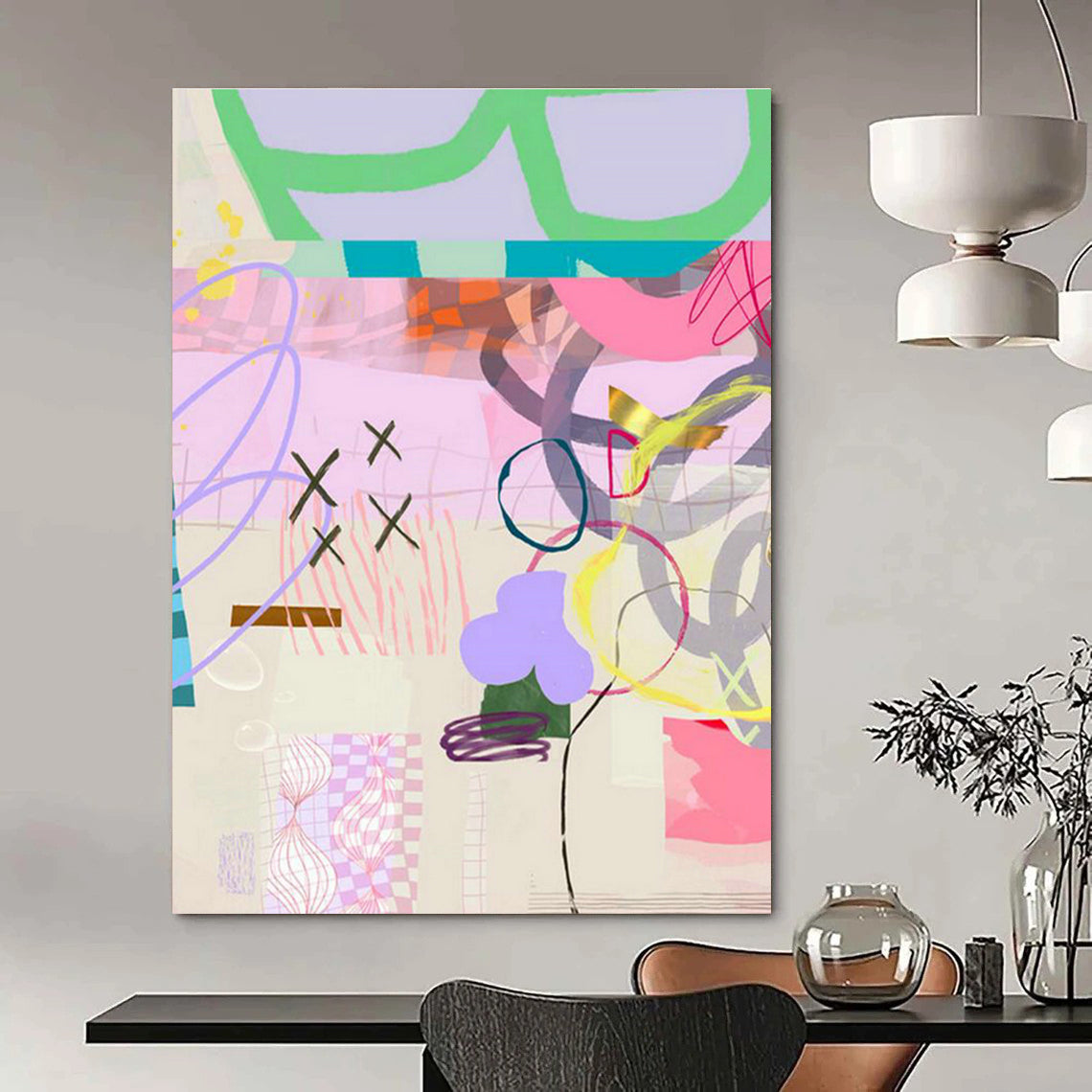 Huge Customizable Handmade Abstract Painting for Artisanal Chocolate - Making Workshops  DLZ0098