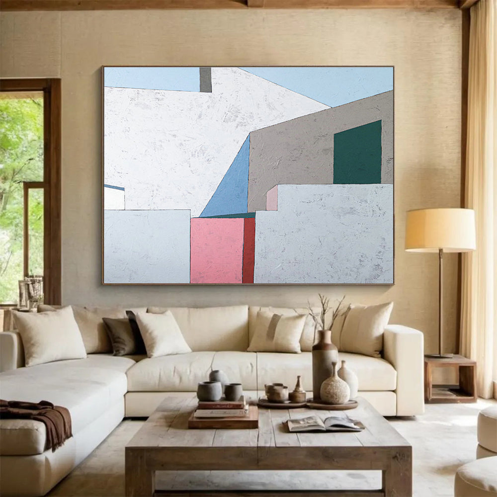 Customized Large-Scale Abstract Hand Painting for Coastal Seagrass Restoration Project Office DLZ2956
