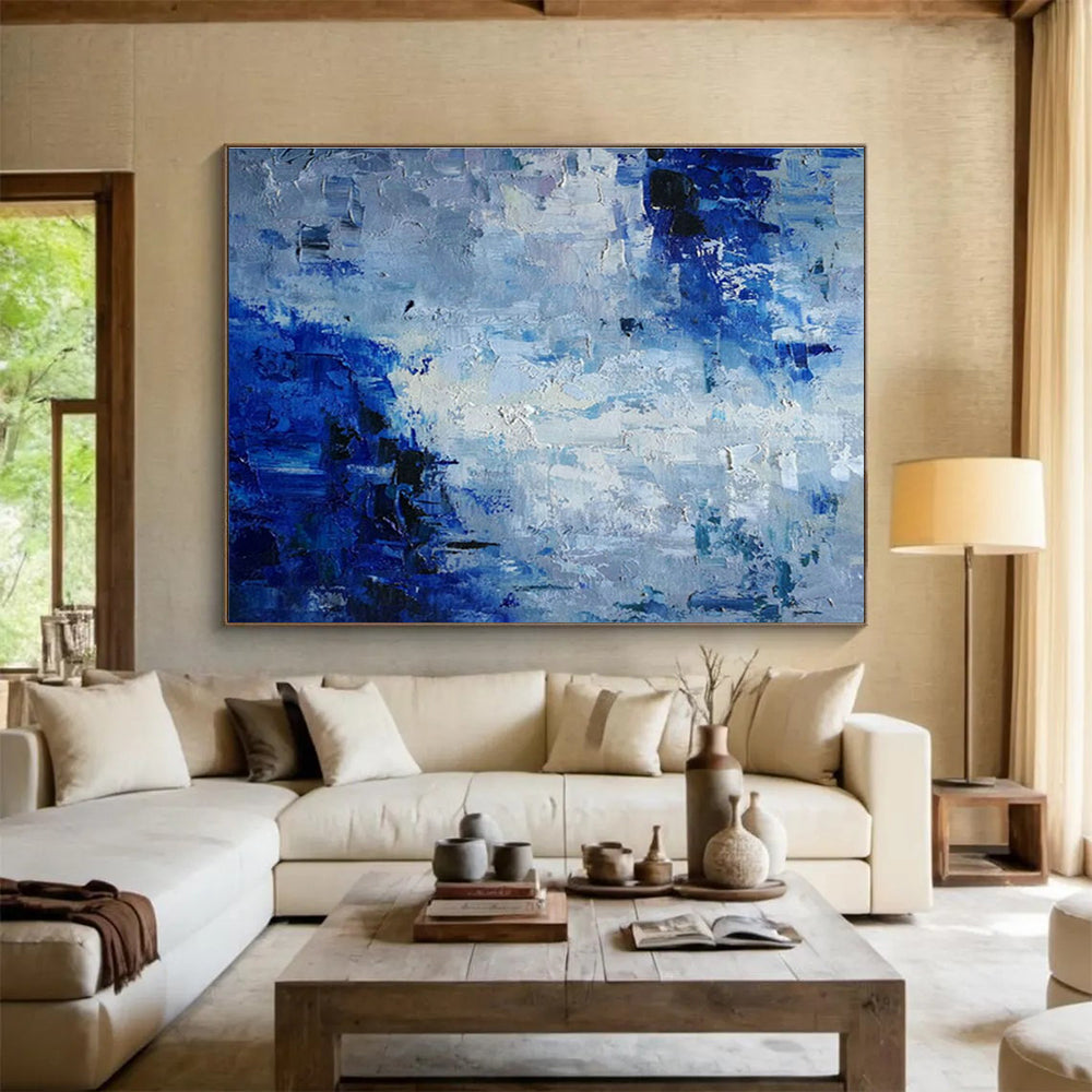 Big Hand-Painted Abstract Artwork, Rustic Earthy Hues for Farmhouse Decor DLZ3235