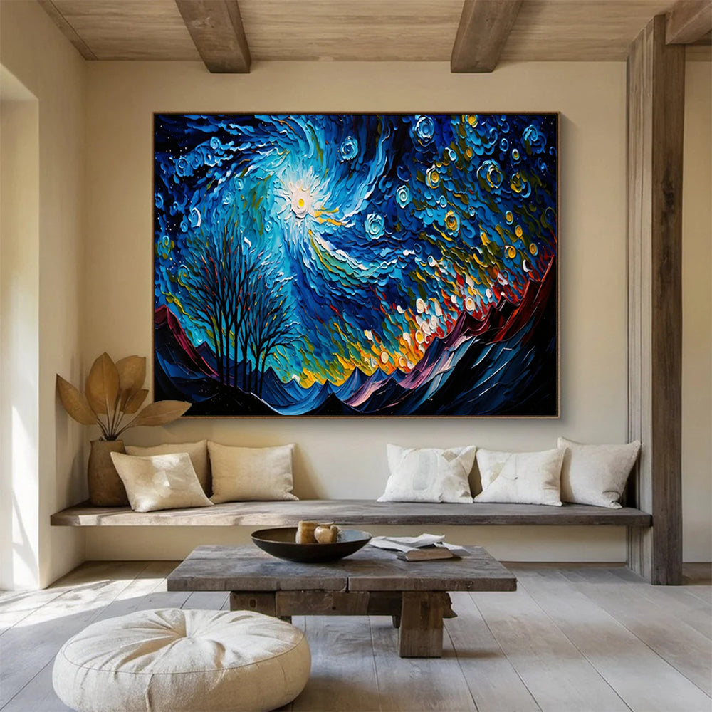 Oversized Customizable Handmade Abstract Painting for School Halls DLZ3269