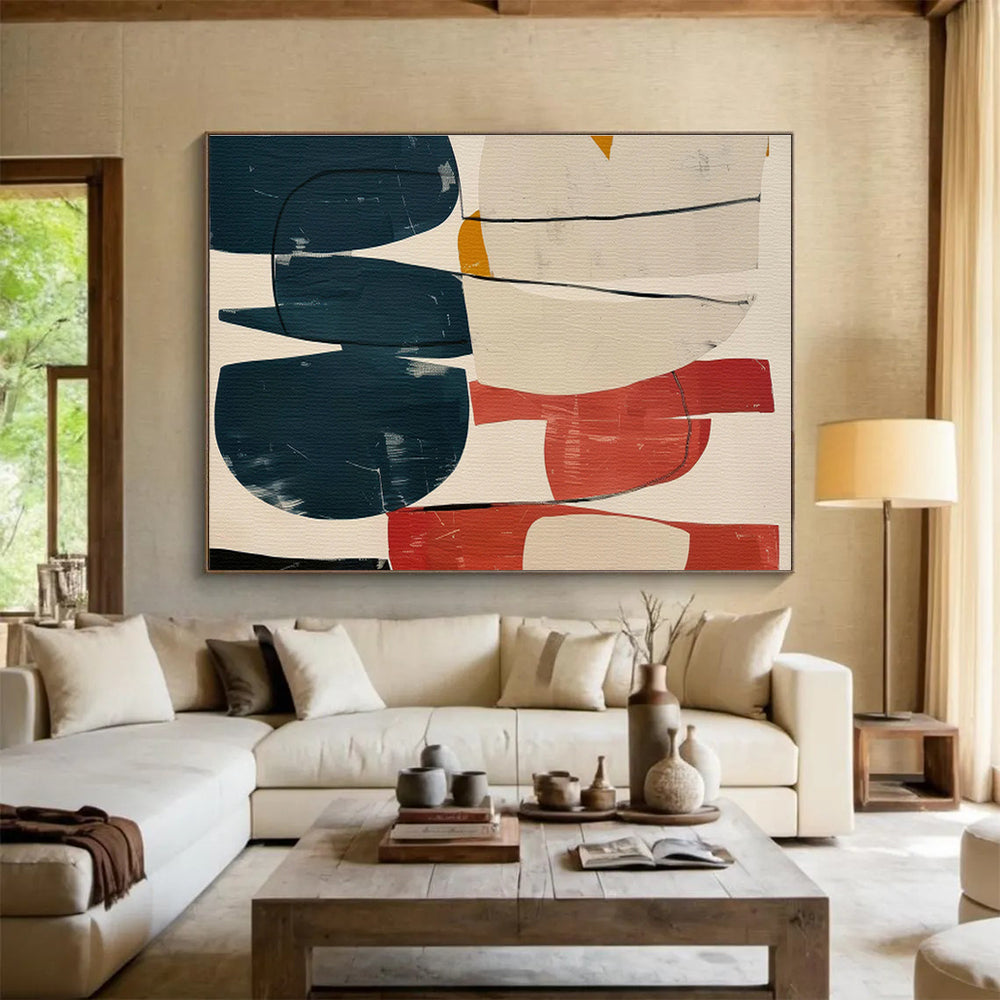 Large-Size Custom Abstract Hand Painting for Arctic Wildlife Tracking Station DLZ2974