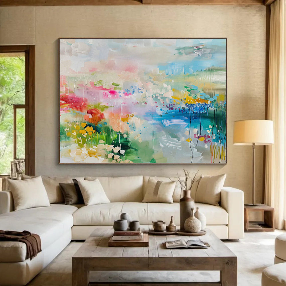 Large-Size Custom Abstract Hand Painting for Social Media Content Moderation Center DLZ2878